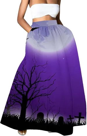 Black Tutu Skirt for Women Waist Party Beach Pocket Long Maxi Skirt Halloween Black Skirt Set Women Tutu Skirt