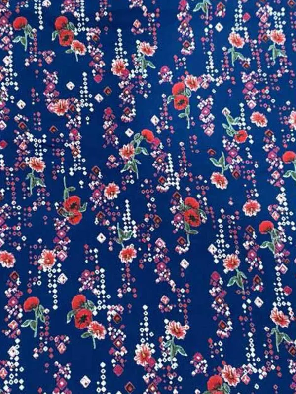 Blakely Blue Floral Midi Dress