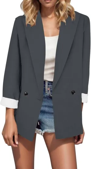 Blazers for Women Business Casual Corporate Outfits Fall Jackets for Women 2024 Plus Size Blazers for Curvy Women