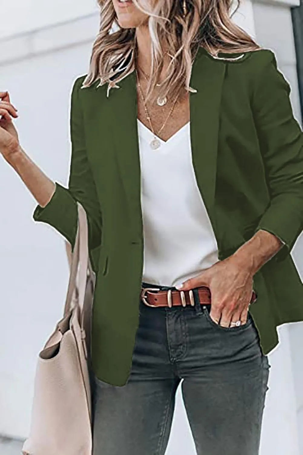 Blazers for Women Business Casual Open Front Long Sleeve Notch Lapel Office Blazer Jacket Work Office Suit Jackets Top