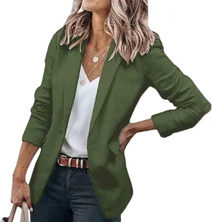 Blazers for Women Business Casual Open Front Long Sleeve Notch Lapel Office Blazer Jacket Work Office Suit Jackets Top