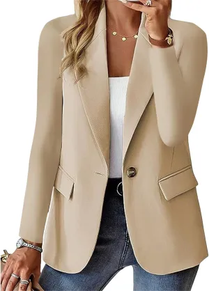 Blazers for Women Business Casual Open Front Long Sleeve Notch Lapel Office Blazer Jacket Work Office Suit Jackets Top