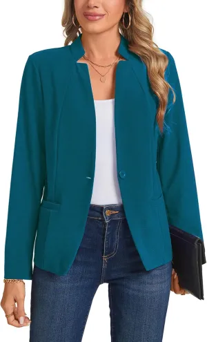 Blazers for Women Casual Long Sleeve Button Front Work Office Blazers Jacket with Pockets 2025, S-2XL