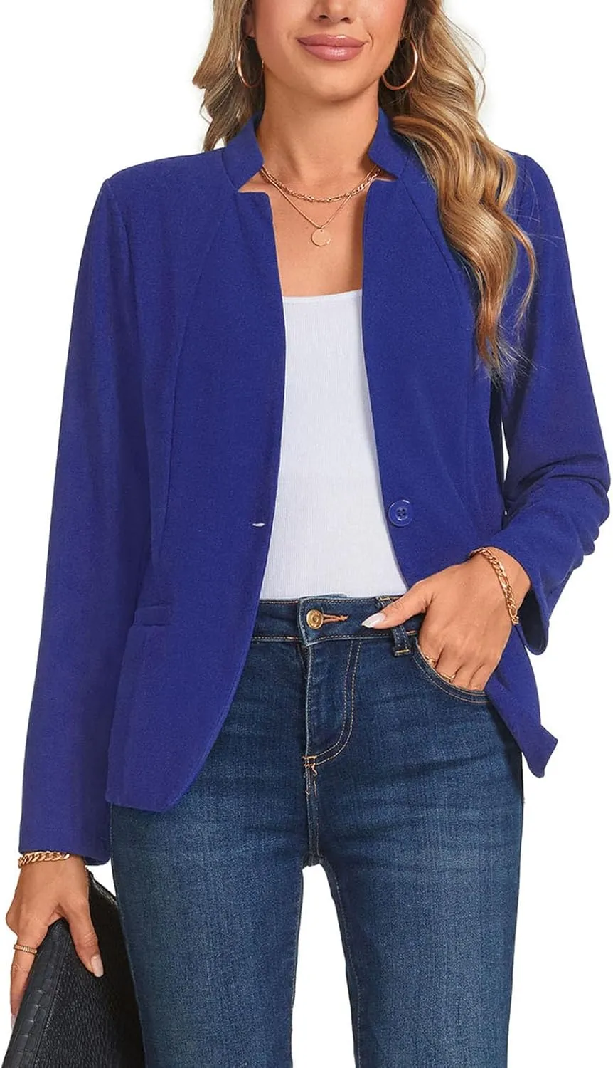 Blazers for Women Casual Long Sleeve Button Front Work Office Blazers Jacket with Pockets 2025, S-2XL