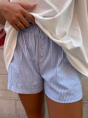 BLUE STRIPED BOXER SHORTS