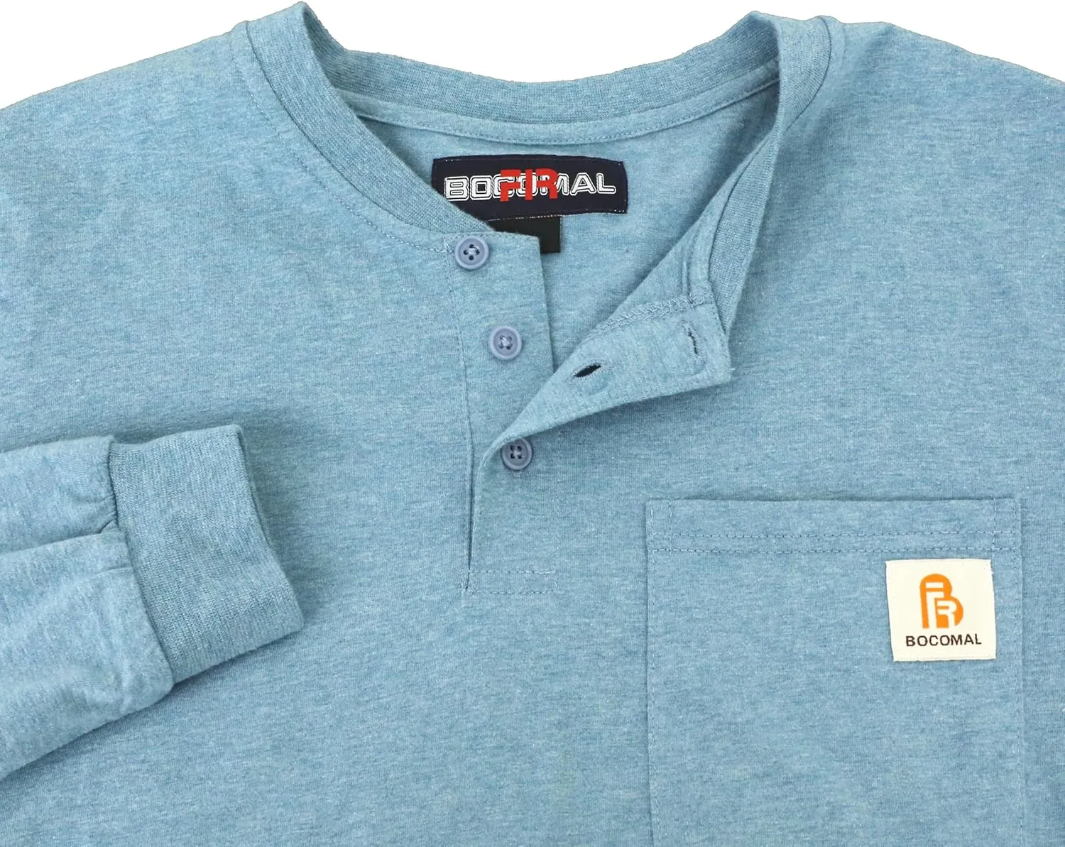 BOCOMAL FR Shirts Flame Resistant Shirt 5.5oz 100% Cotton Light Weight CAT2 Fire Retardant Henley Shirts