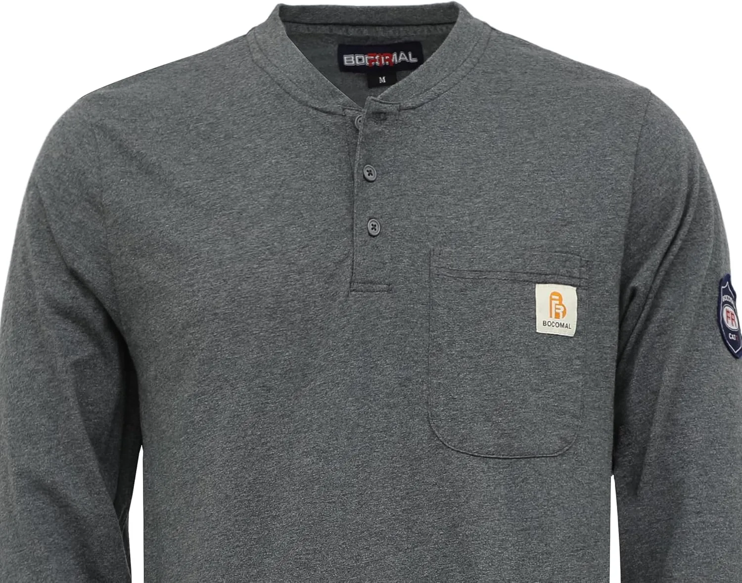 BOCOMAL FR Shirts Flame Resistant Shirt 5.5oz 100% Cotton Light Weight CAT2 Fire Retardant Henley Shirts