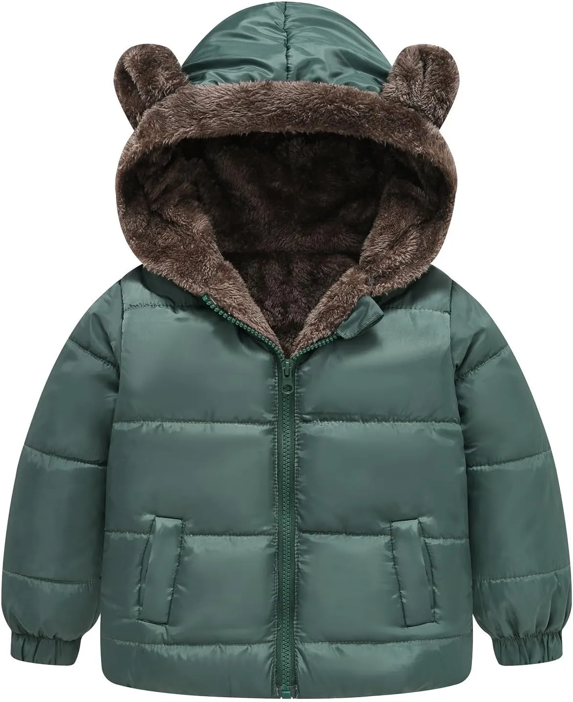 Boys Girls Solid Color Ears Cute Puffer Pocket Children Short Cotton Padded Childrens Coat Snow 9 Month Old Coat Boys