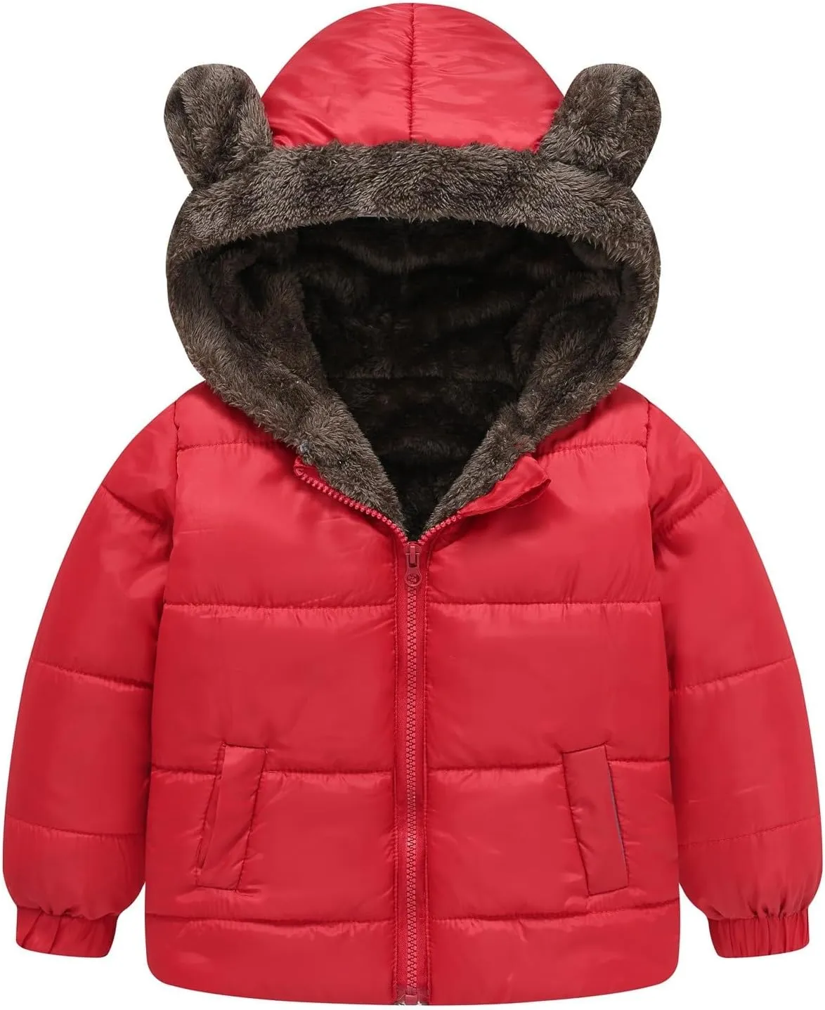 Boys Girls Solid Color Ears Cute Puffer Pocket Children Short Cotton Padded Childrens Coat Snow 9 Month Old Coat Boys