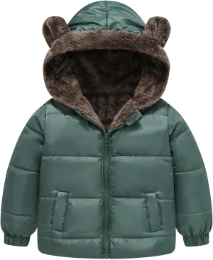 Boys Girls Solid Color Ears Cute Puffer Pocket Children Short Cotton Padded Childrens Coat Snow 9 Month Old Coat Boys
