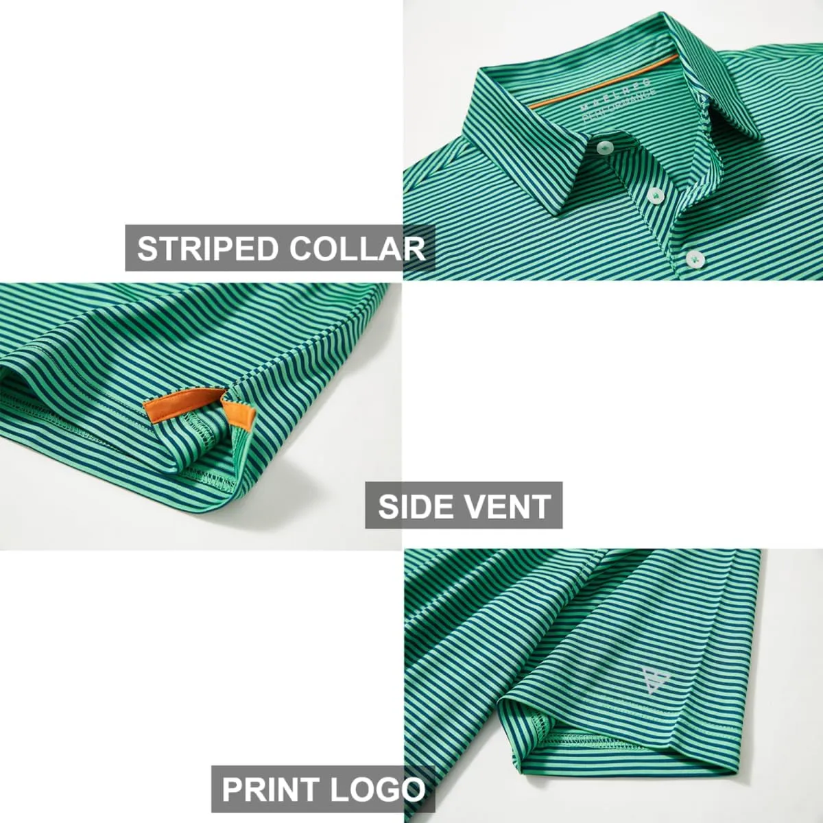 Boys Polo Shirts Short Sleeve Striped Performance Moisture Wicking Dry Fit Golf Shirts for Boys Youth Kids