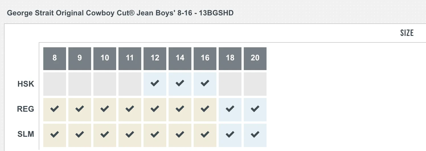 Boy's Wrangler 13BGSHD George Strait Heavyweight Stone Denim Cowboy Cut® Collection Original Fit Jeans (8-16)