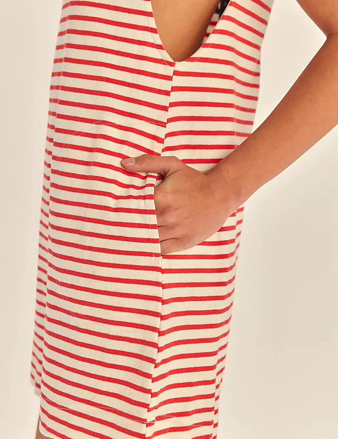 Bozanly Summer Sleeveless Striped Dresses for Women 2025 Cute Beach Mini Tank Sundresses with Pockets