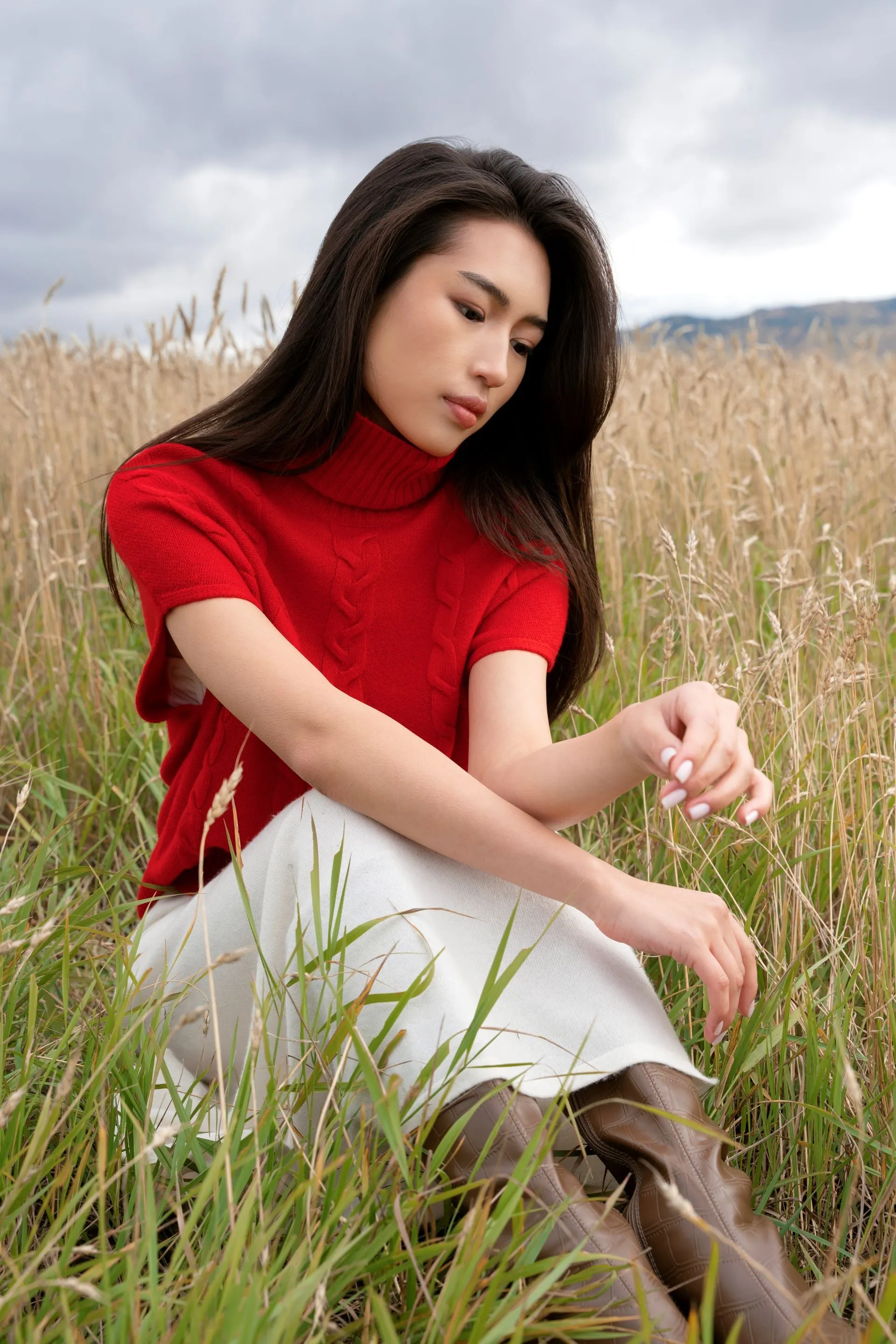 Cable-knit Turtleneck Vest