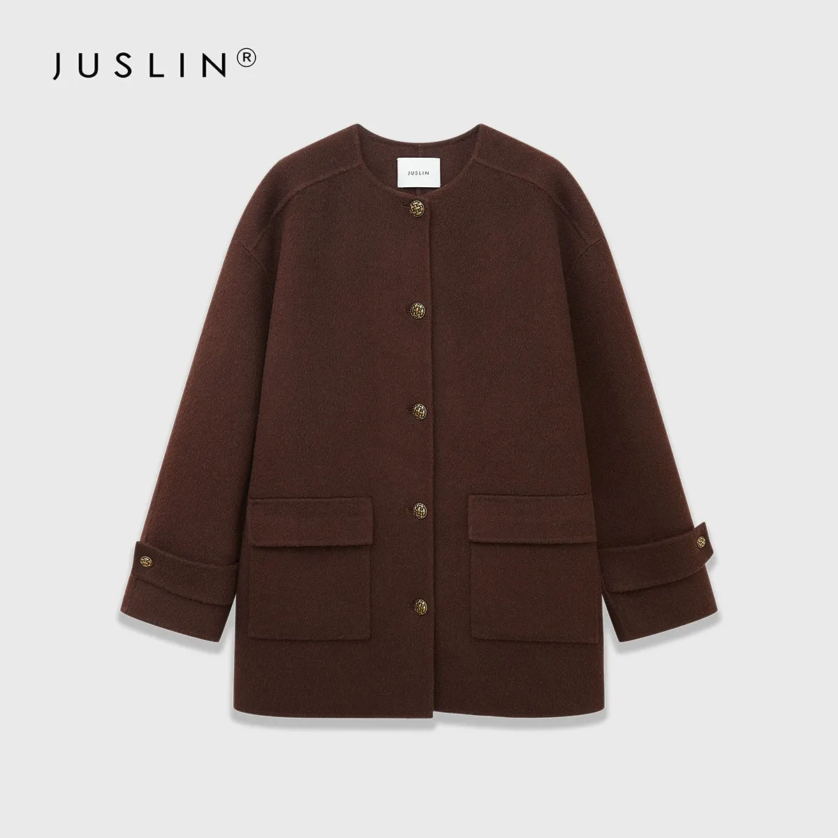 Camel Cashmere Blended Short Coat