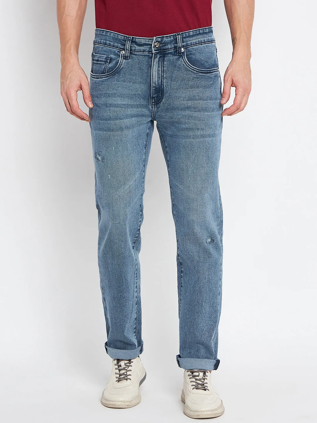 Camla Barcelona Men'S Anthra Blue Regular Fit Jeans