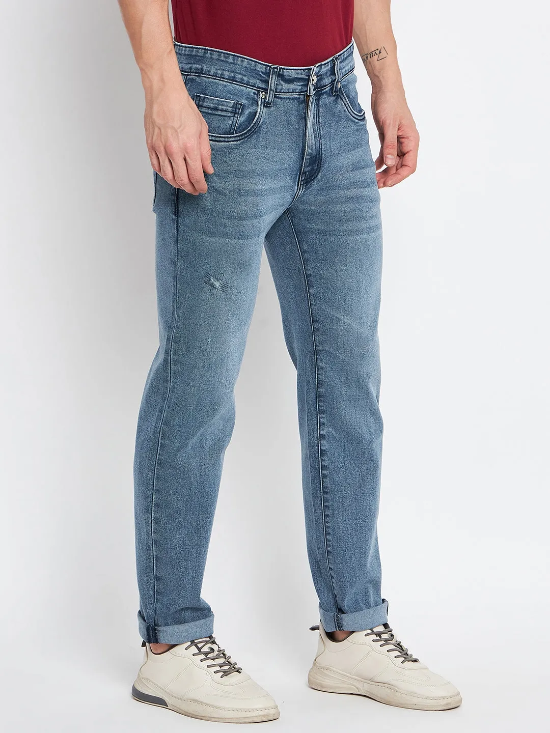 Camla Barcelona Men'S Anthra Blue Regular Fit Jeans