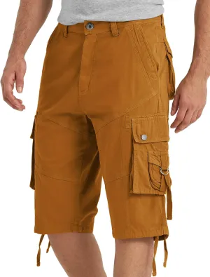 Cargo Shorts for Men Multi Pockets Mens Shorts Twill Below Knee 13 Inches Cotton Relaxed Fit Hiking Outdoor Work