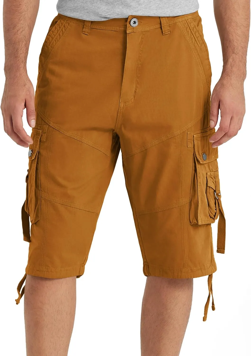 Cargo Shorts for Men Multi Pockets Mens Shorts Twill Below Knee 13 Inches Cotton Relaxed Fit Hiking Outdoor Work