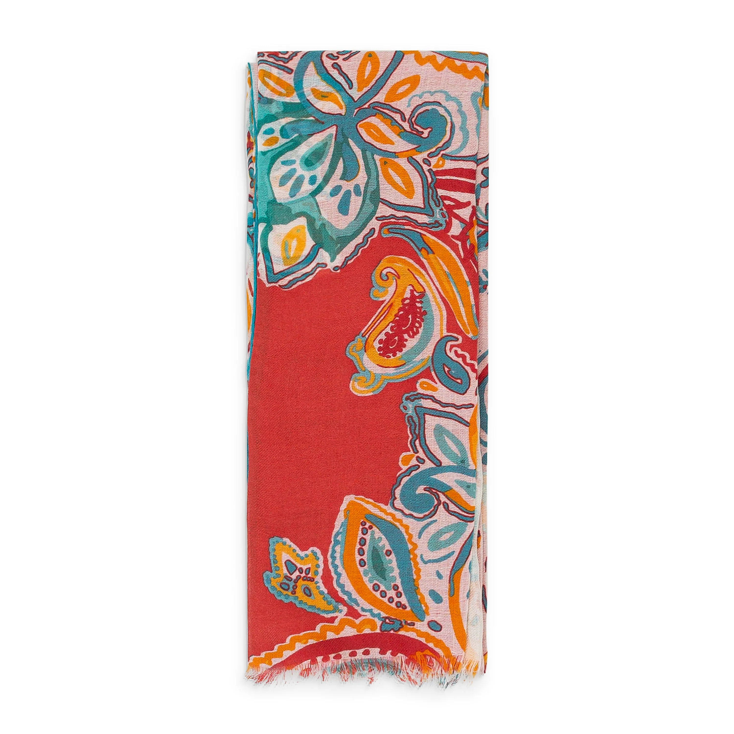 CASHMERE FLORAL PRINT MULTICOLOR SCARF