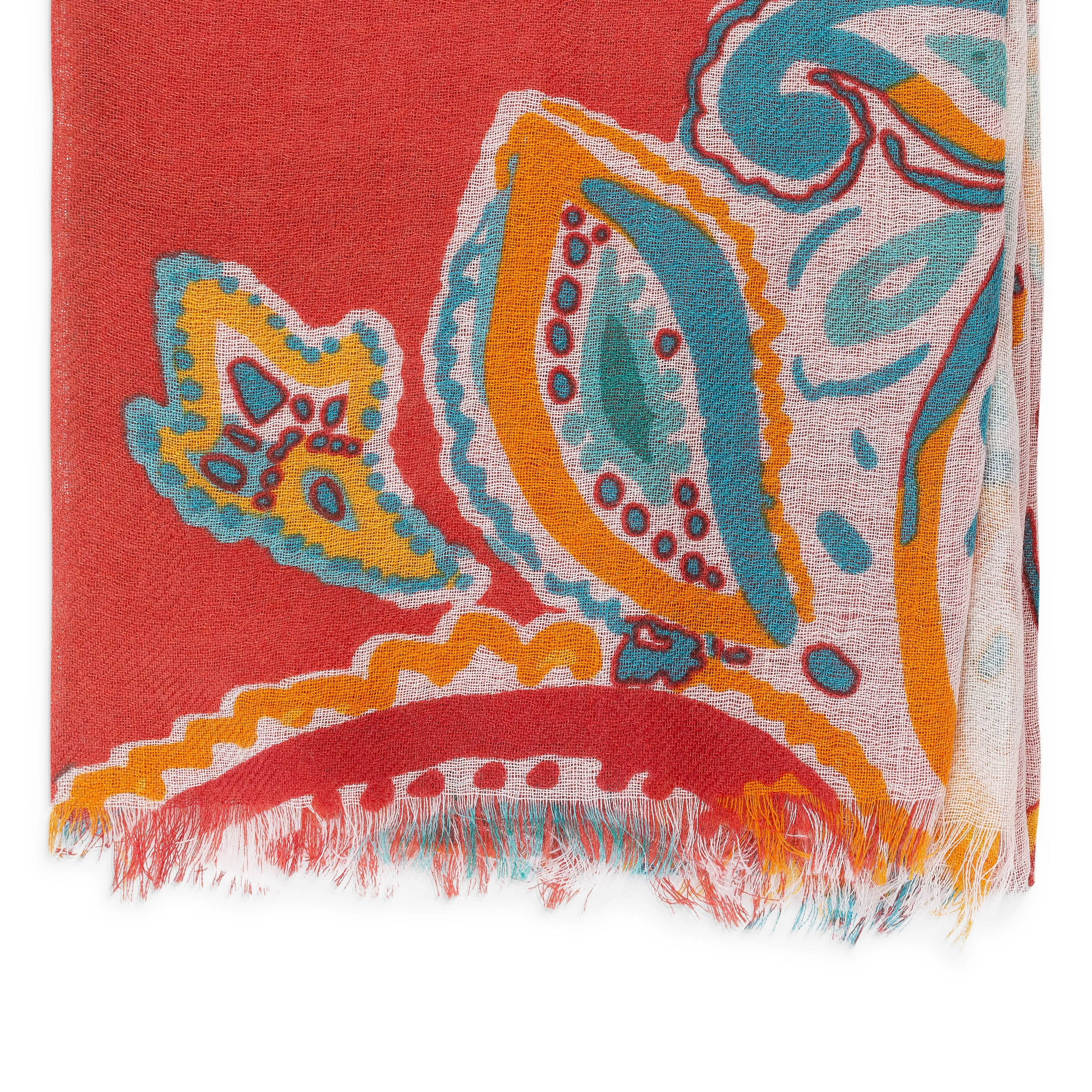 CASHMERE FLORAL PRINT MULTICOLOR SCARF
