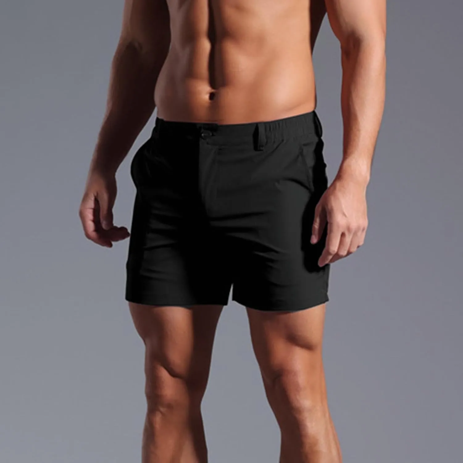 Casual Shorts for Men Flat Front Chinos Bermuda Pull On Shorts 5 Inch Dressy Casual Vacation Beach Summer Clothes