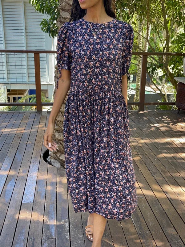Cecilie Vintage Floral Midi Dress