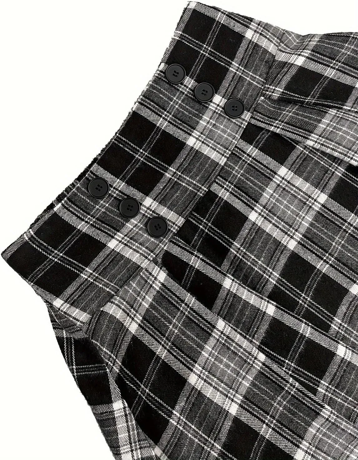 CHARTOU Women's Mid Long Elastic High Waisted Plaid A Line Skirt Pleated Casual Work Ladies Midi Skirts