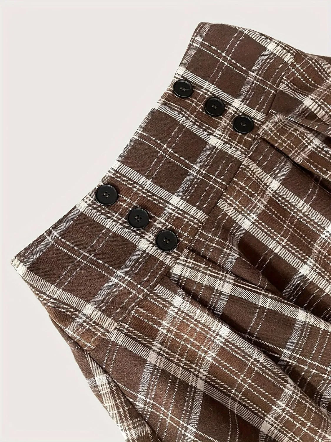 CHARTOU Women's Mid Long Elastic High Waisted Plaid A Line Skirt Pleated Casual Work Ladies Midi Skirts