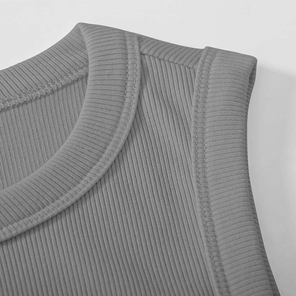 Chulianyouhuo Women's Ribbed Knit Tank Tops Crewneck Sleeveless Slim Fitted Shirts Summer Casual Basic Tanks Tee Shirts