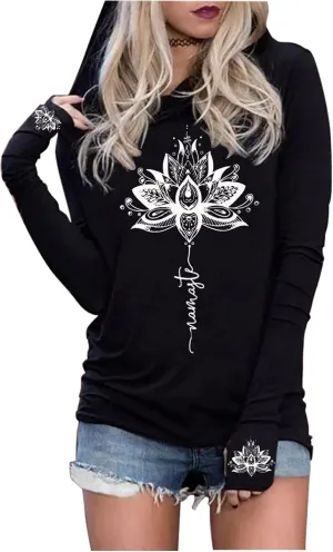 CHUNTIANRAN Hoodies T Shirts for Women Casual Western Graphic Pullover Tops Gothic Hoodies Tees Cowgirls Country Outfits