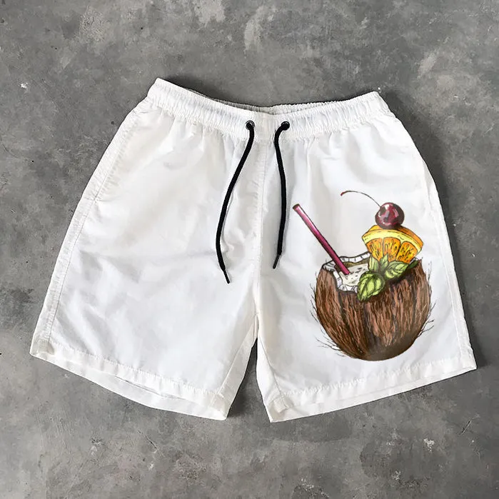 Coconut print fashion swim shorts