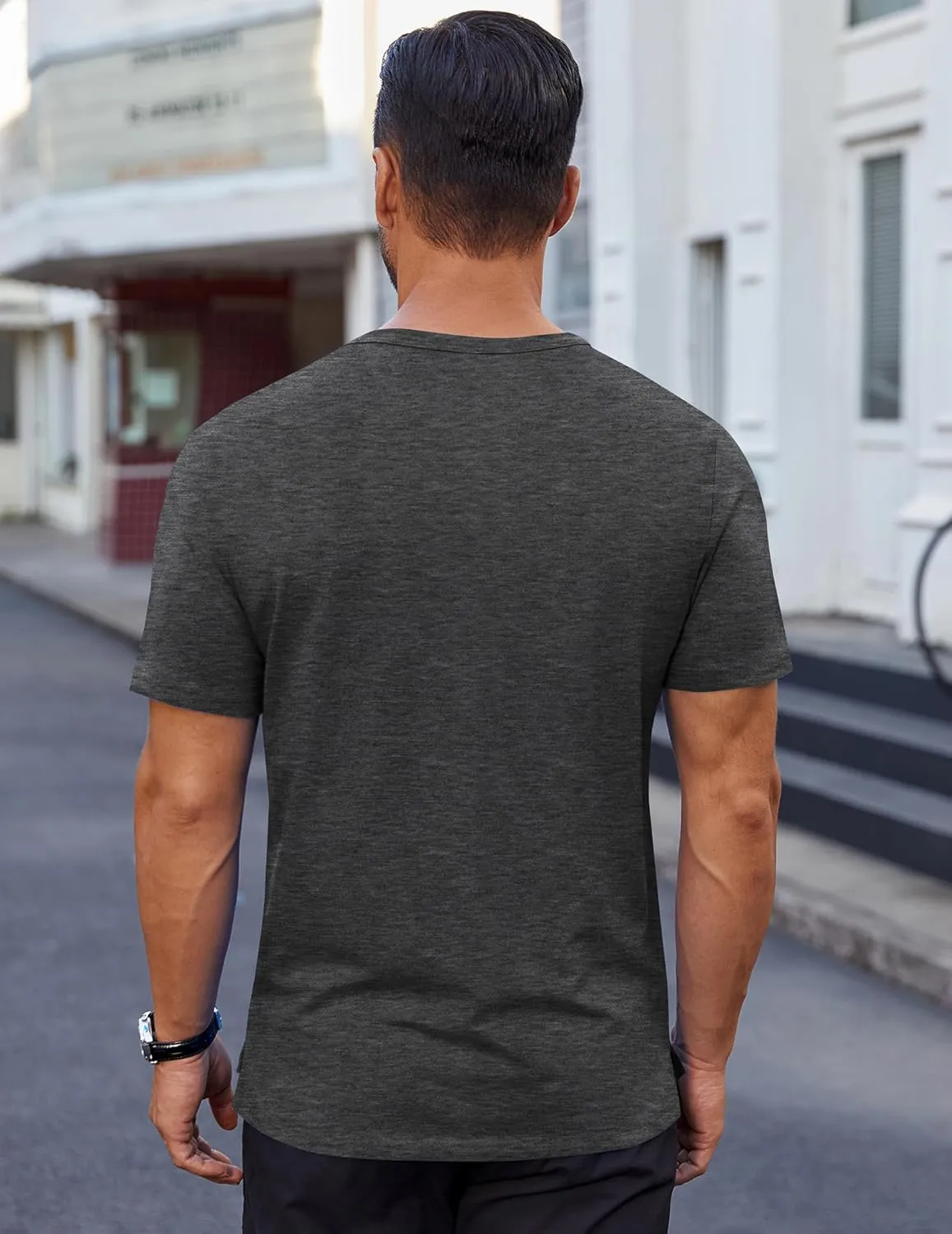 COOFANDY Men's Cotton T-Shirt Short Sleeve Crew Neck Tee Shirts Casual Solid Basic Tops
