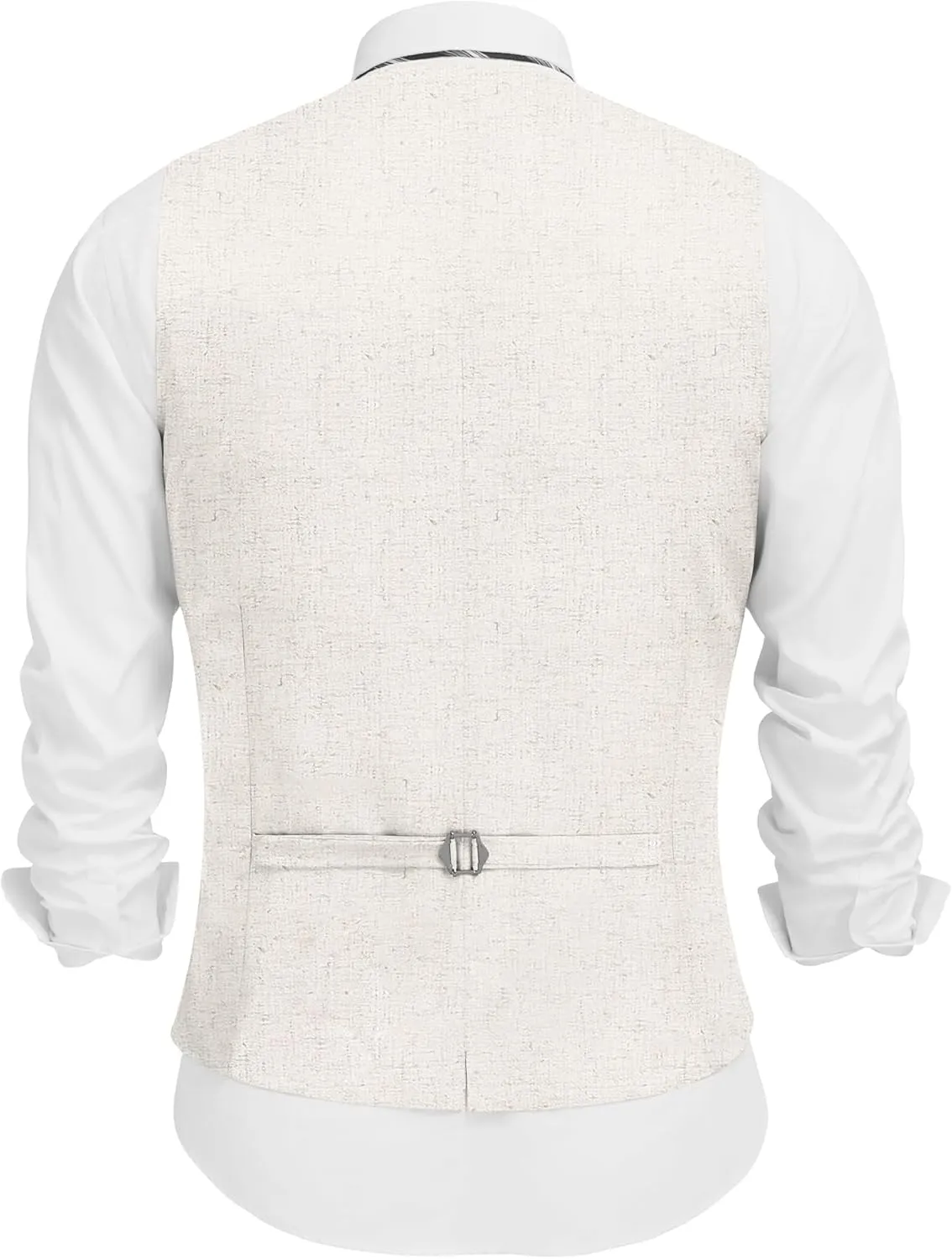 COOFANDY Men's Linen Vest Casual Linen Slim Fit Suit Vests Dress Waistcoat Wedding Business Prom