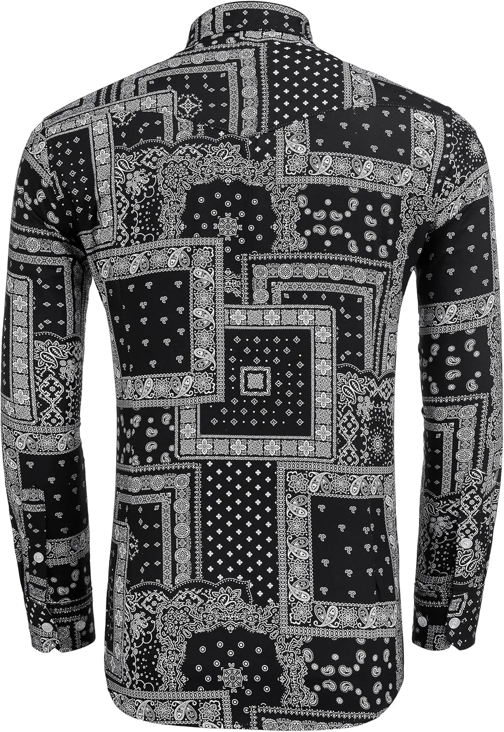 COOFANDY Mens Paisley Printed Shirts Casual Long Sleeve Button Down Shirts Floral Dress Shirt with Pockets