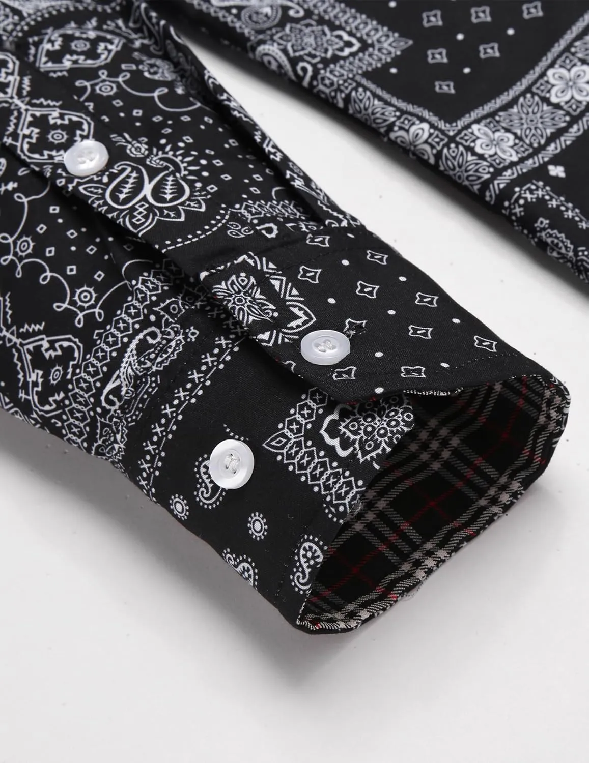 COOFANDY Mens Paisley Printed Shirts Casual Long Sleeve Button Down Shirts Floral Dress Shirt with Pockets