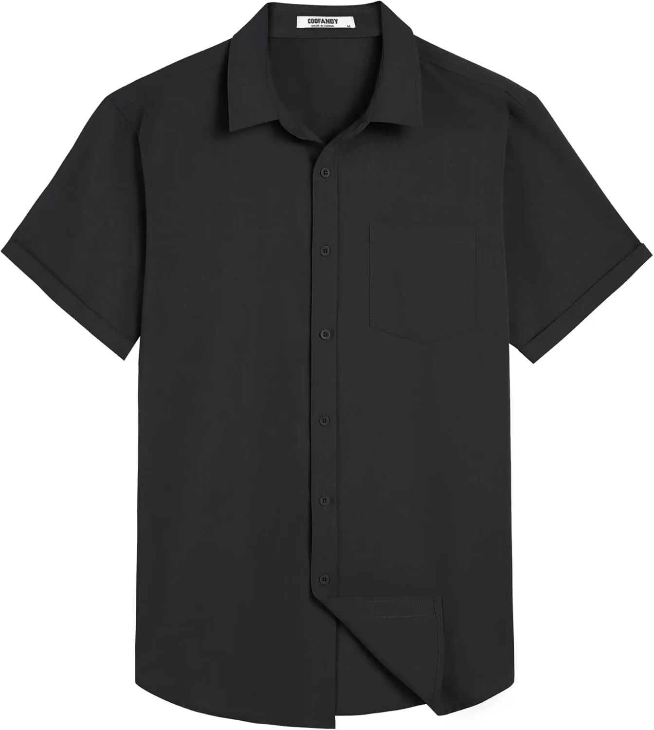 COOFANDY Mens Short Sleeve Button Down Shirts Casual Summer Beach Shirt Wedding Dress Shirts with Pocket