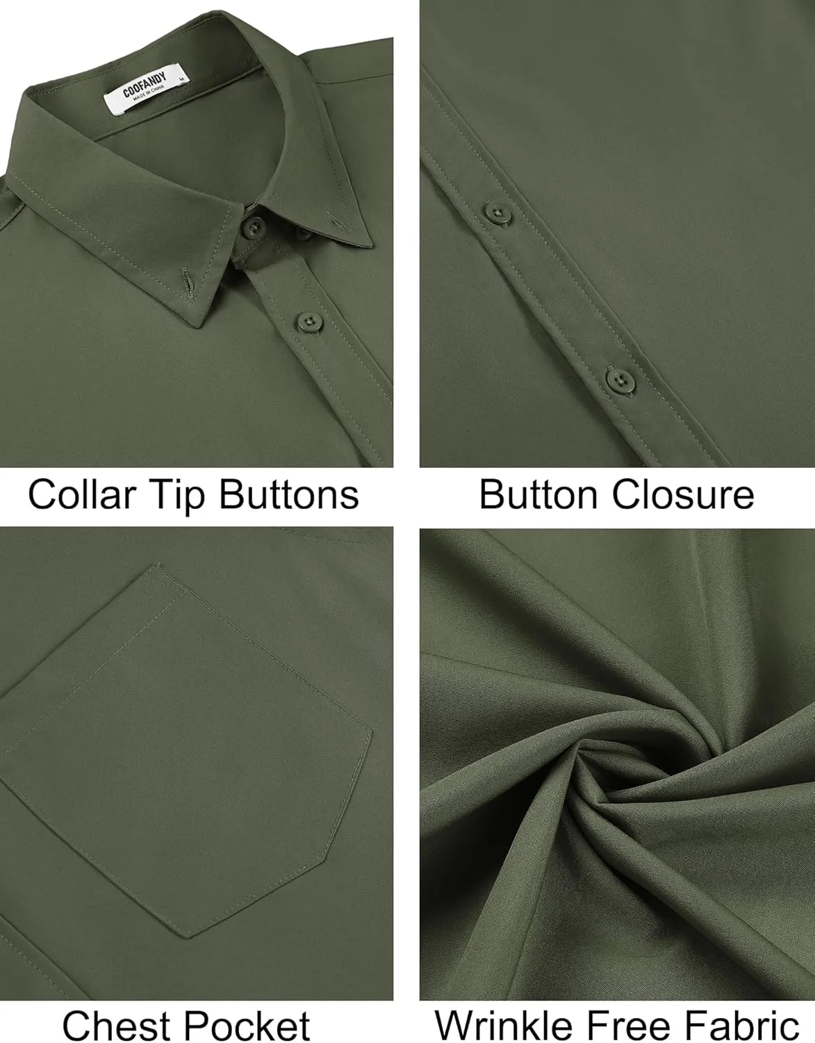 COOFANDY Men's Short Sleeve Button Down Shirts Casual Summer Untucked Wrinkle Free Dress Shirts with Pocket