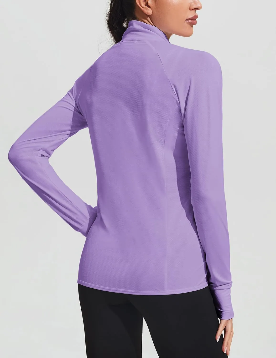 COOrun Women's UPF 50  Jackets Sun Protection Golf Athletic Jackets Lightweight Full Zip Long Sleeve Shirts with Pockets