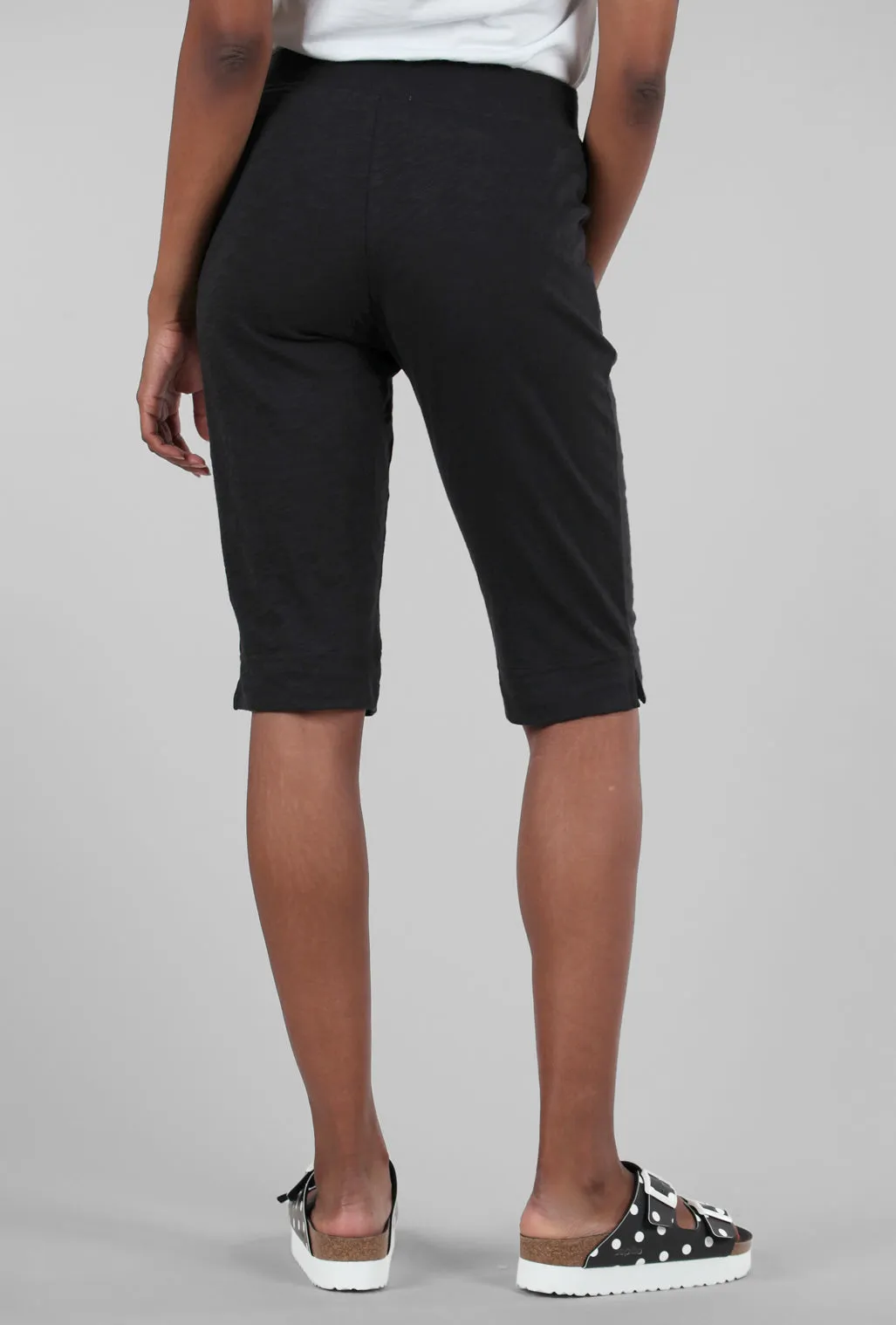 Cotton Slub Pedal Pusher, Black