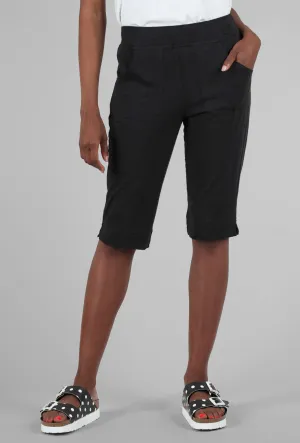 Cotton Slub Pedal Pusher, Black