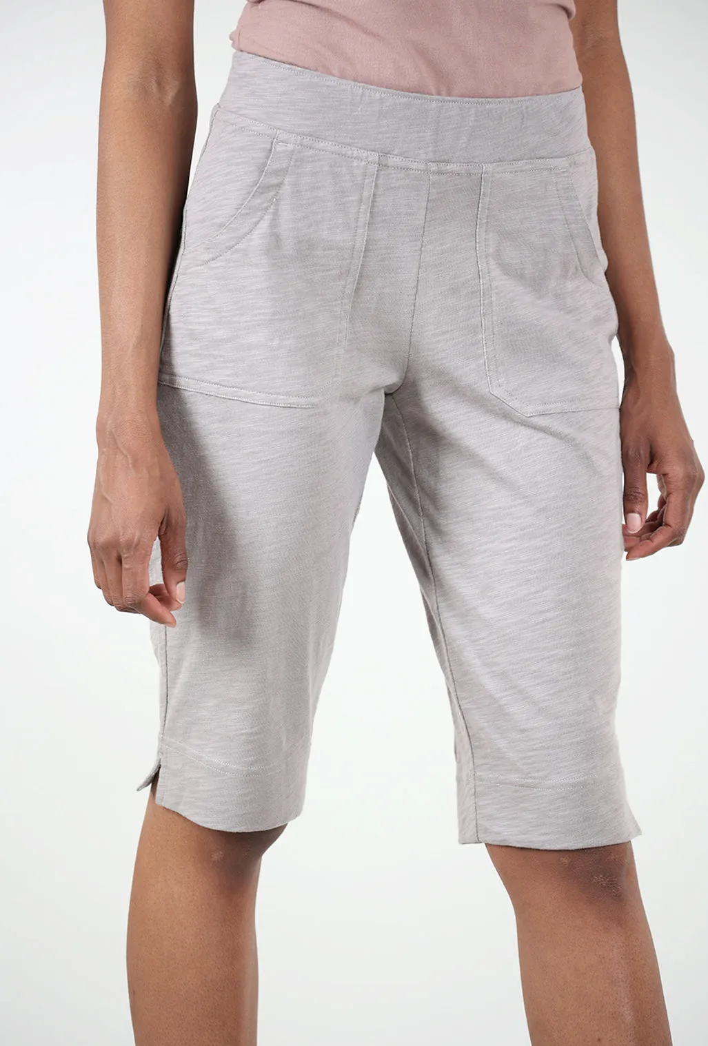 Cotton Slub Pedal Pusher, Fog