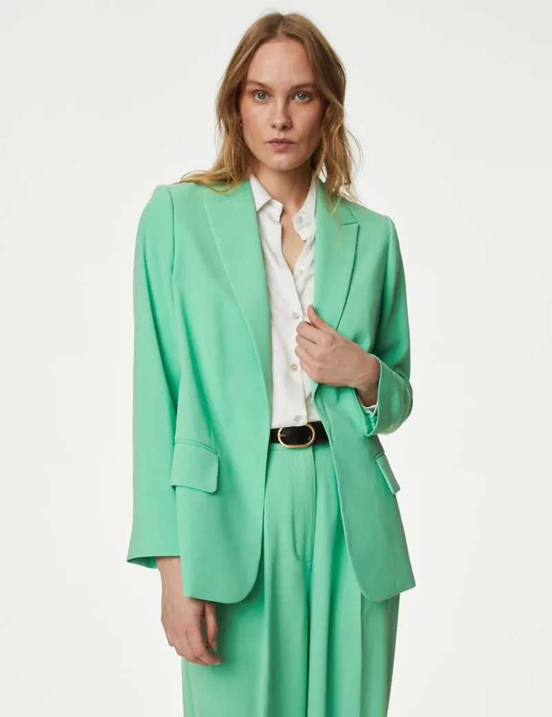 Crepe Relaxed Single Breasted Blazer