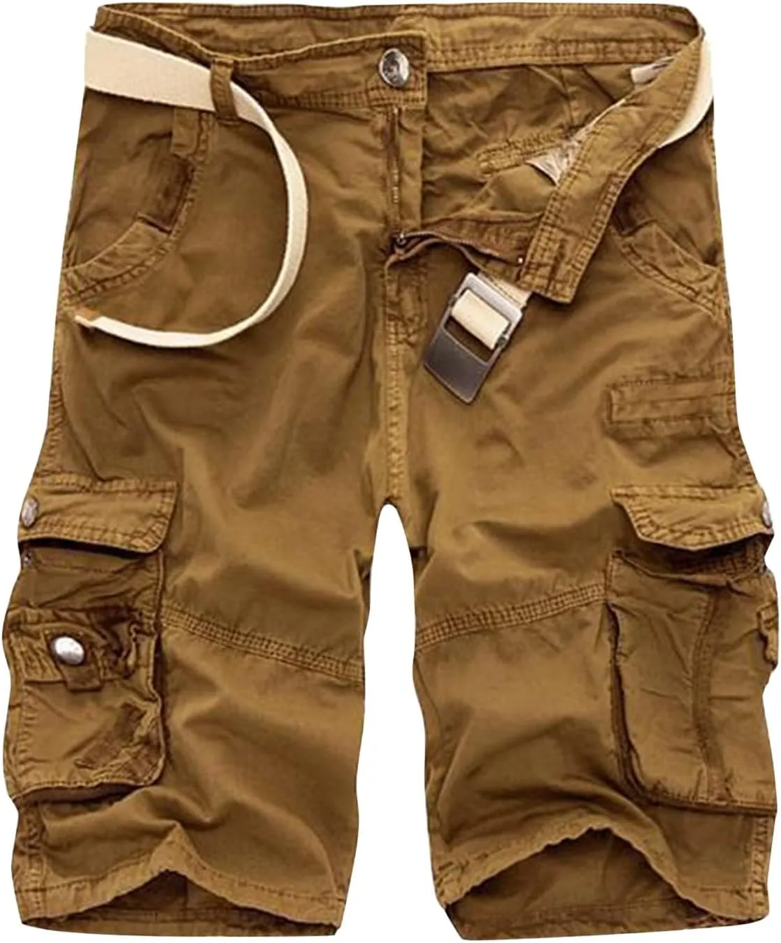 CRNTCEM Men Casual Cargo Shorts Combat Twill Work Chino Knee Length Short Summer Training Tactica Military Shorts with Pocket