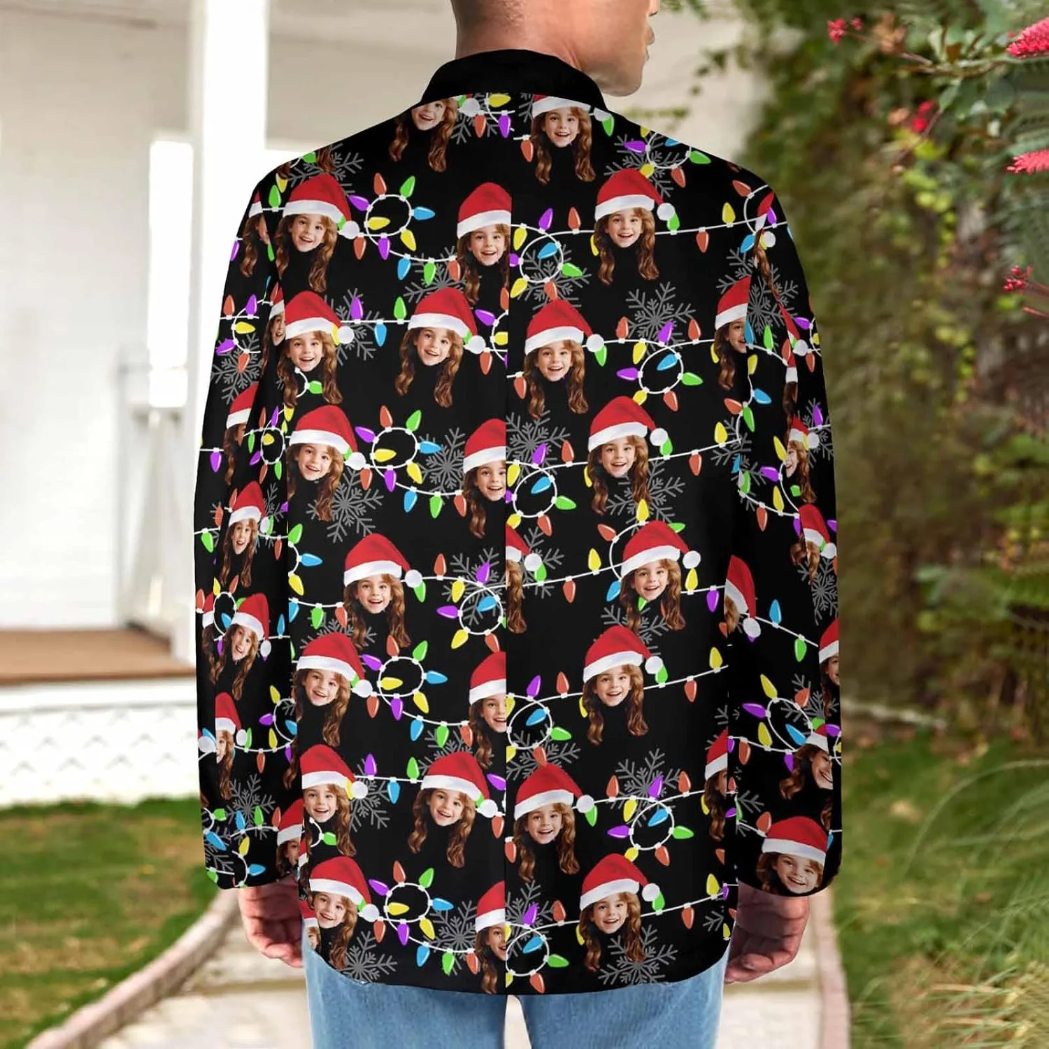 Custom Blazer Jacket for Women Men with Logo Face Personalized Funny Business Casual Christmas Sweatshirt Blazers