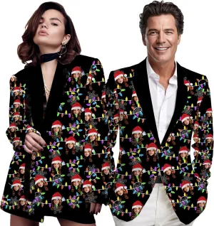 Custom Blazer Jacket for Women Men with Logo Face Personalized Funny Business Casual Christmas Sweatshirt Blazers