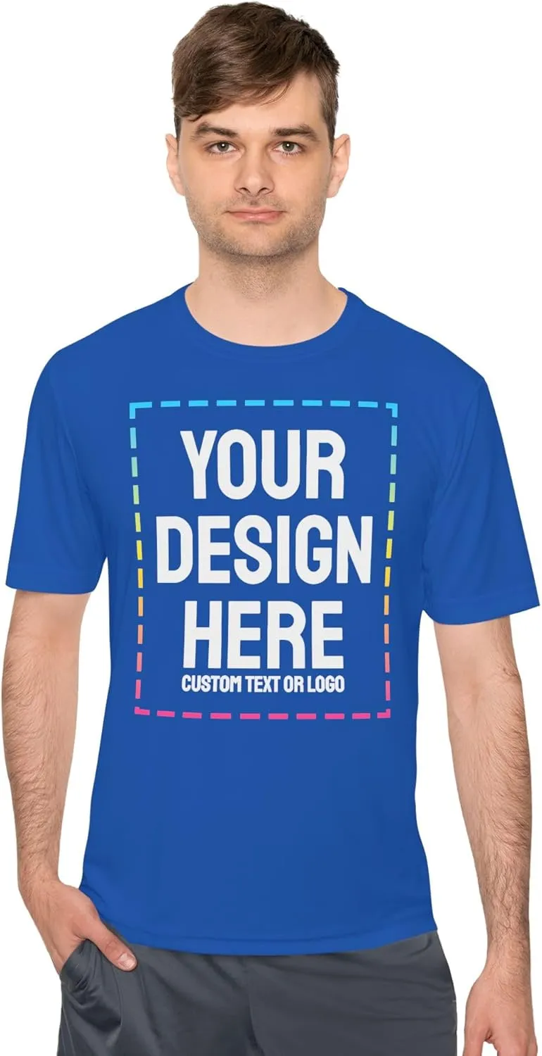 Custom Shirts - Dry Fit Moisture-Wicking Short Sleeve Performance T-Shirts for Gym, Work, or Sports