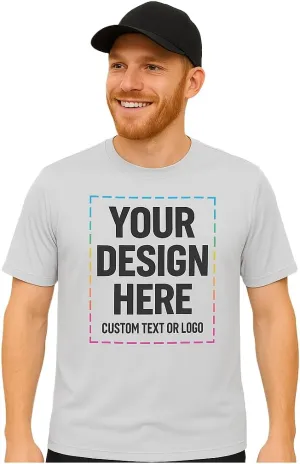 Custom Shirts - Dry Fit Moisture-Wicking Short Sleeve Performance T-Shirts for Gym, Work, or Sports