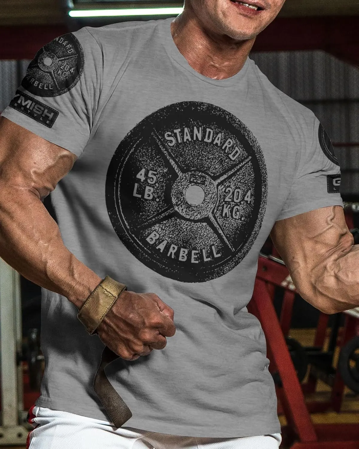 D R DETROIT REBELS Squat Bench Deadlift Repeat Gym Workout Shirts for Men Weight Plate Gym T-Shirt