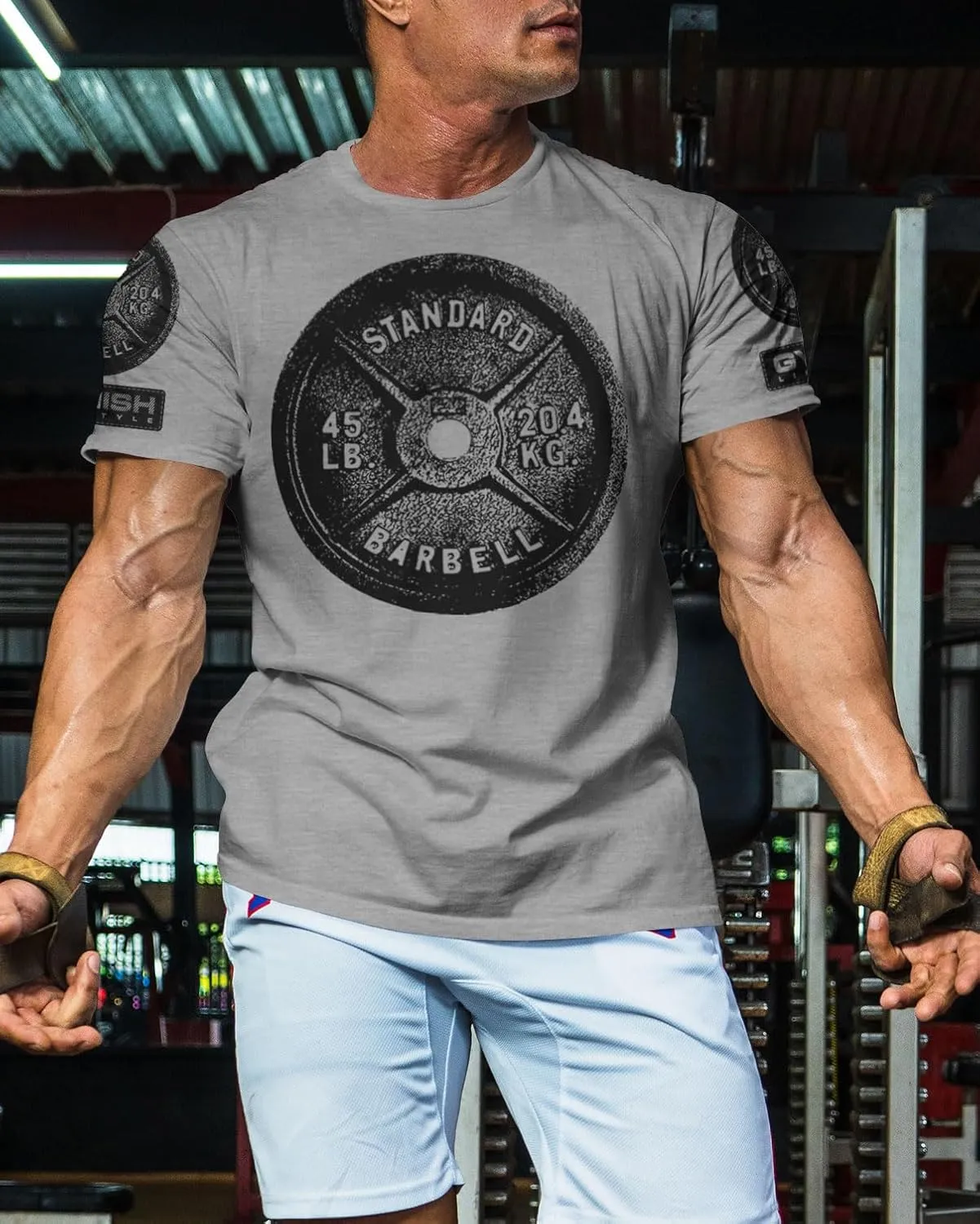 D R DETROIT REBELS Squat Bench Deadlift Repeat Gym Workout Shirts for Men Weight Plate Gym T-Shirt